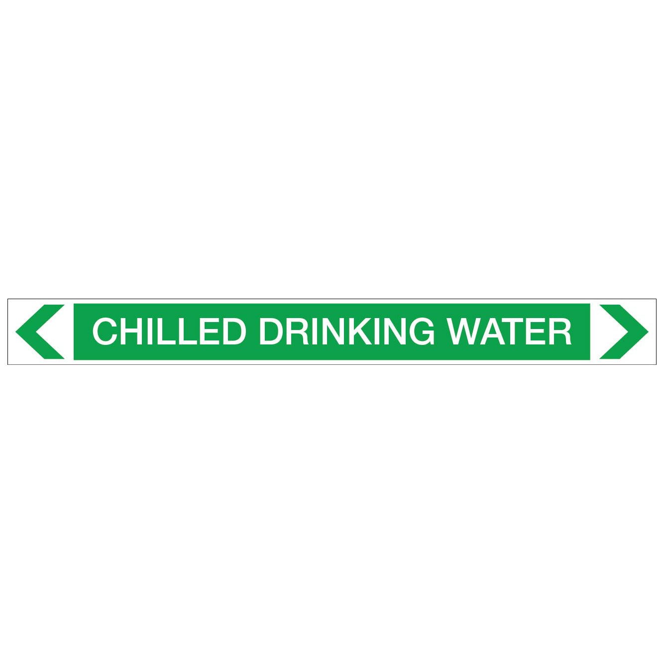 Water - Chilled Drinking Water - Pipe Marker Sticker - New Signs