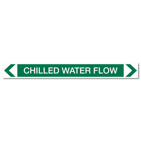 Water - Chilled Water Flow - Pipe Marker Sticker - New Signs