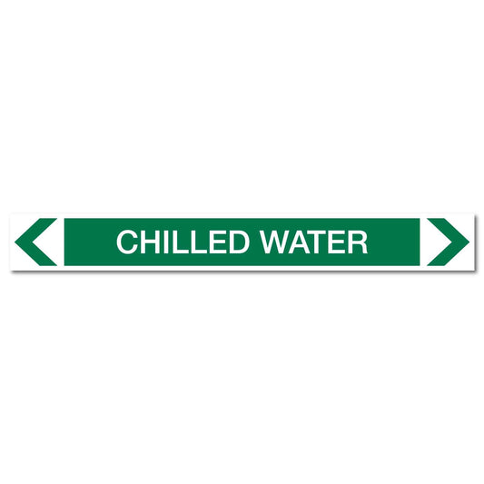 Water - Chilled Water - Pipe Marker Sticker - New Signs