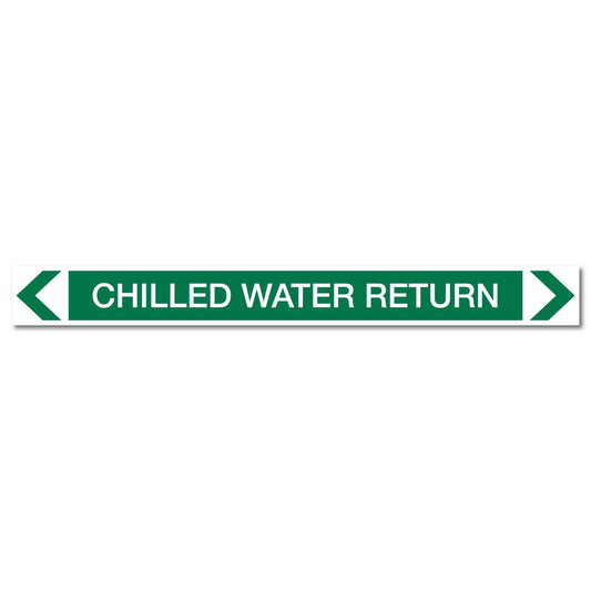 Water - Chilled Water Return - Pipe Marker Sticker - New Signs