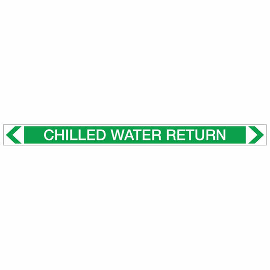 Water - Chilled Water Return - Pipe Marker Sticker - New Signs