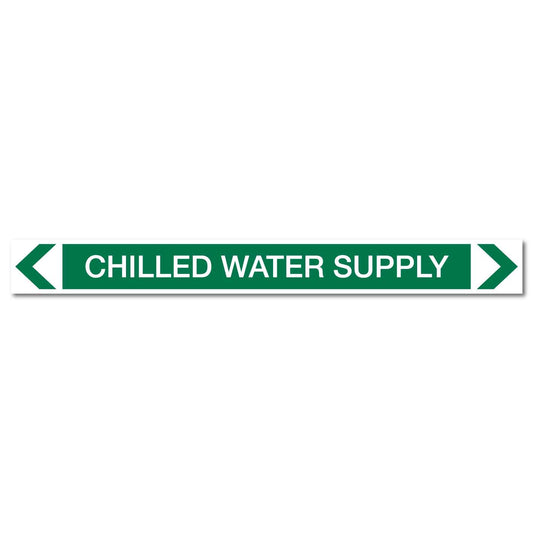 Water - Chilled Water Supply - Pipe Marker Sticker - New Signs