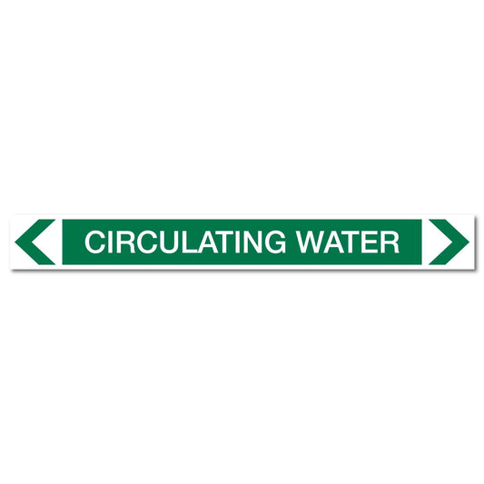 Water - Circulating Water - Pipe Marker Sticker - New Signs