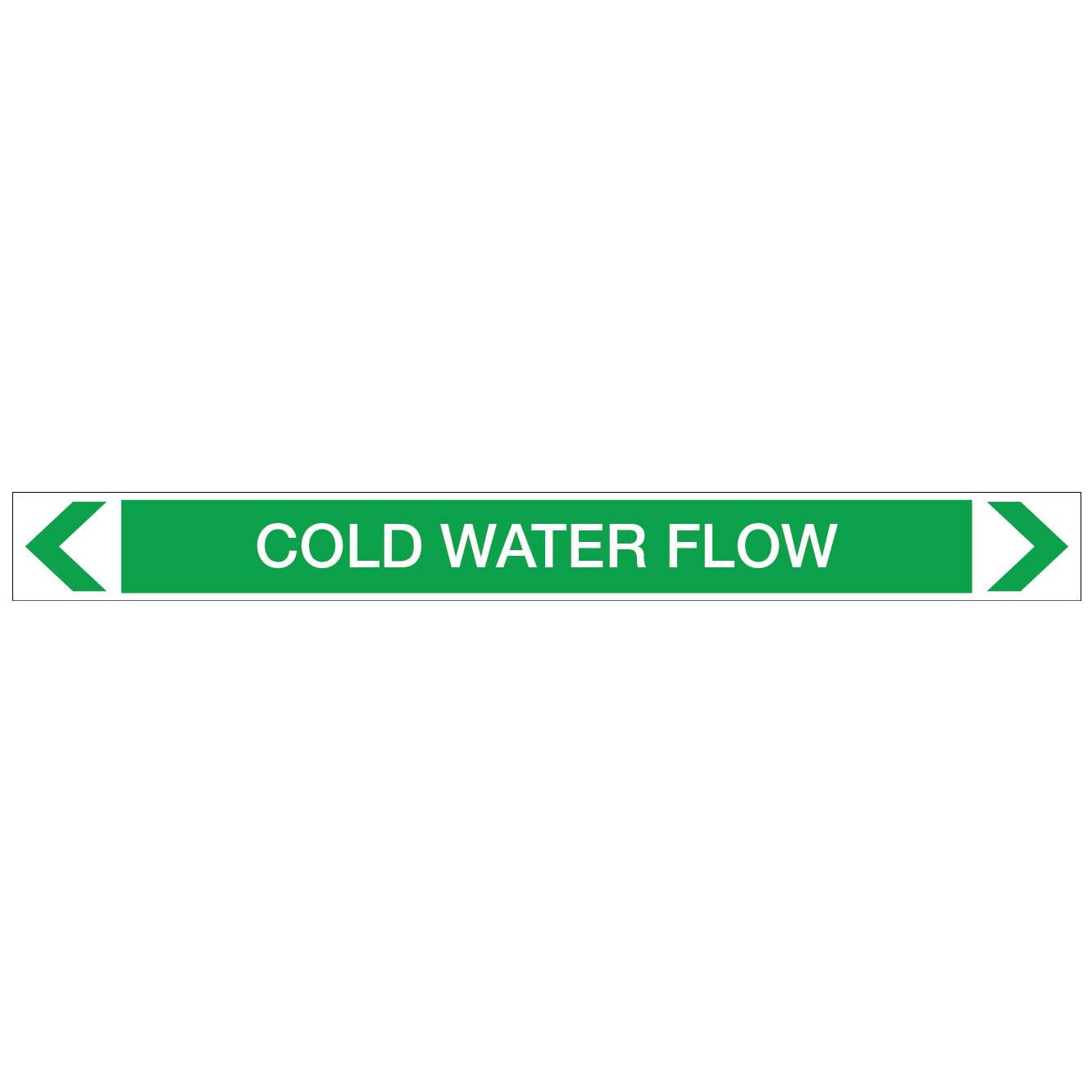 Water - Cold Water Flow - Pipe Marker Sticker - New Signs
