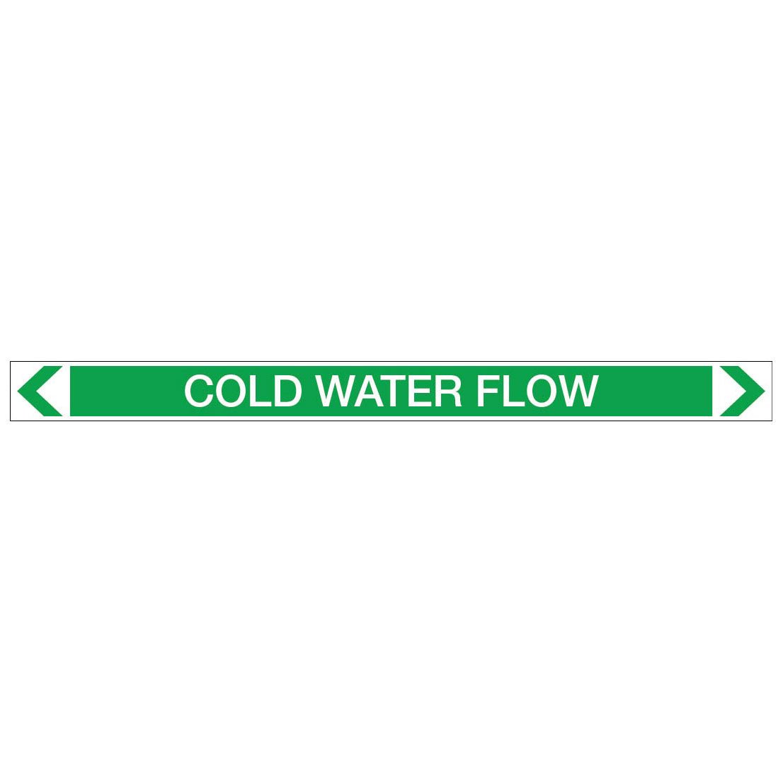 Water - Cold Water Flow - Pipe Marker Sticker - New Signs