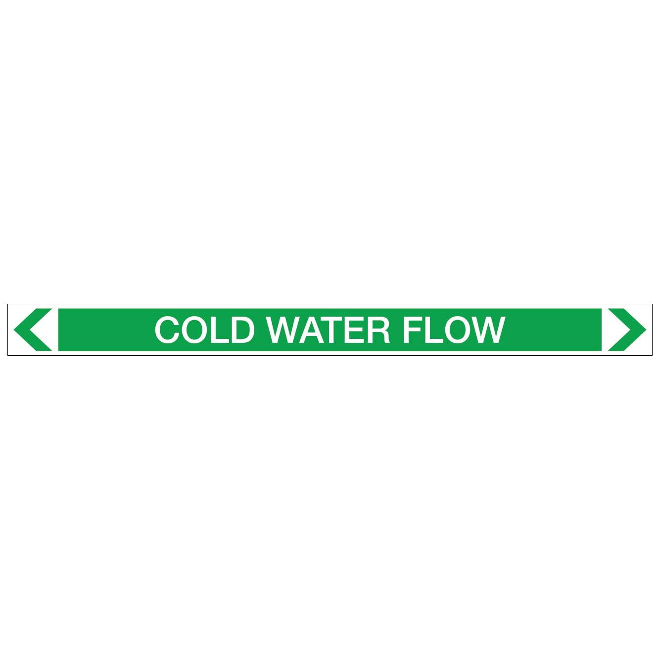 Water - Cold Water Flow - Pipe Marker Sticker - New Signs