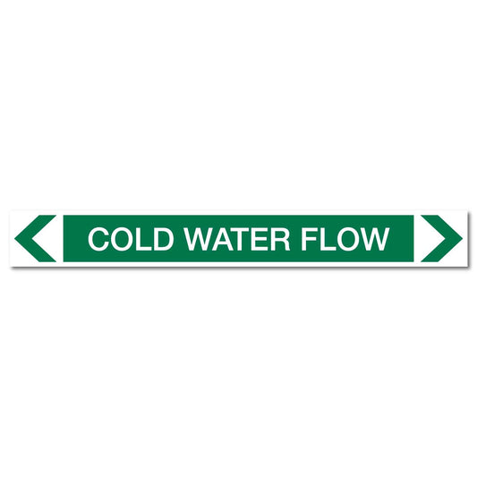 Water - Cold Water Flow - Pipe Marker Sticker - New Signs