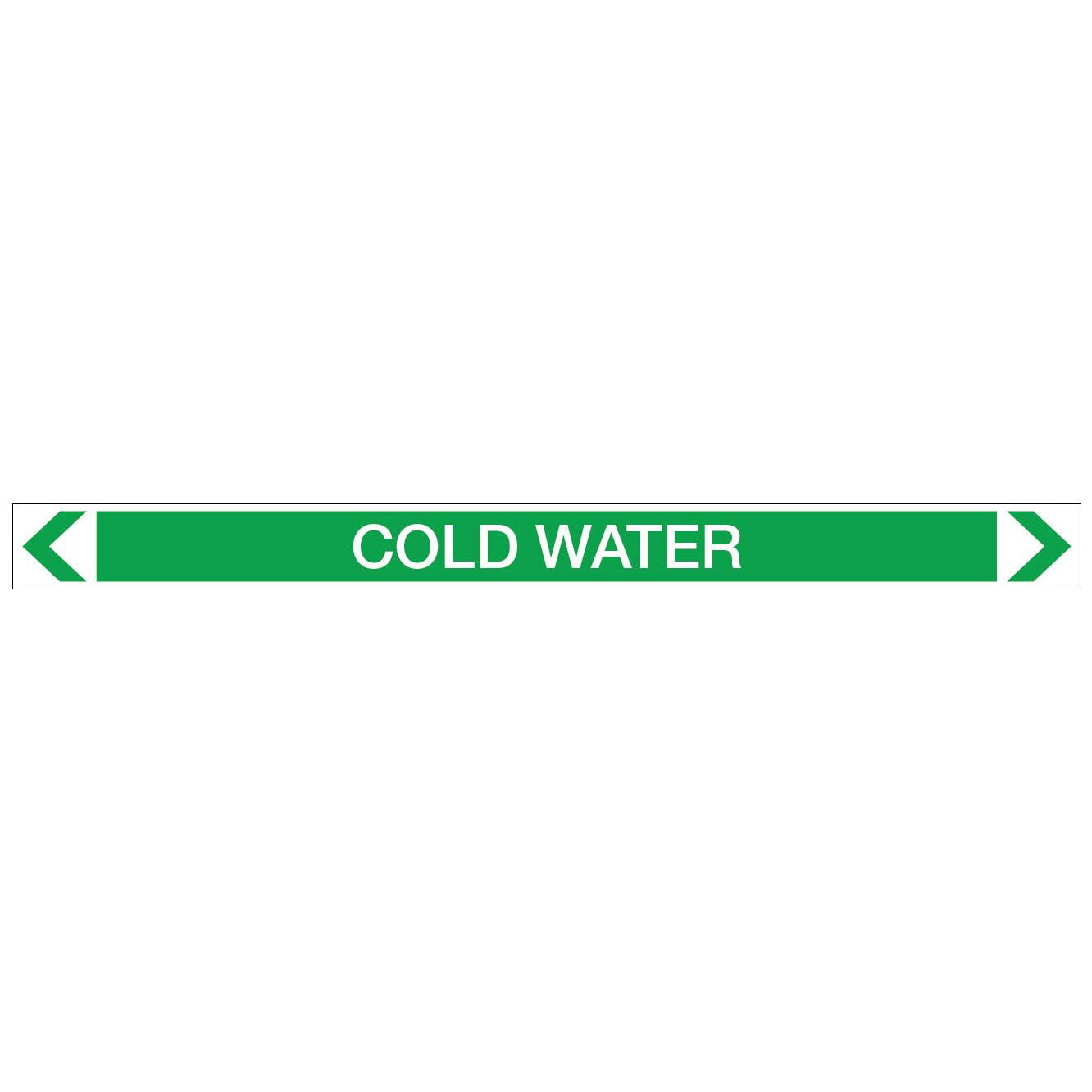 Water - Cold Water - Pipe Marker Sticker - New Signs
