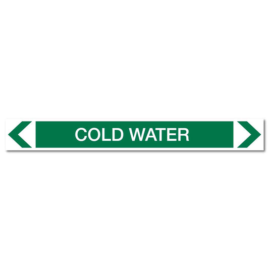 Water - Cold Water - Pipe Marker Sticker - New Signs