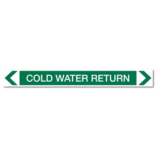 Water - Cold Water Return - Pipe Marker Sticker - New Signs