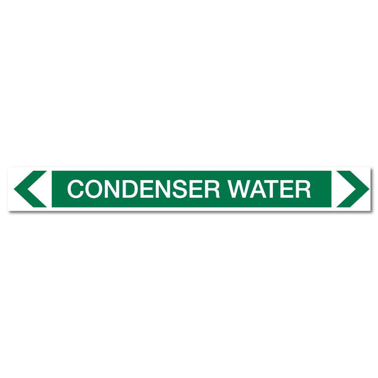 Water - Condenser Water - Pipe Marker Sticker - New Signs