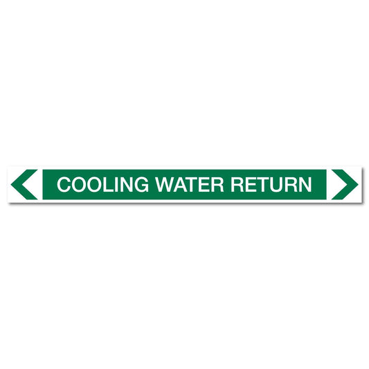 Water - Cooling Water Return - Pipe Marker Sticker - New Signs