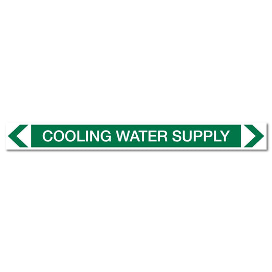 Water - Cooling Water Supply - Pipe Marker Sticker - New Signs