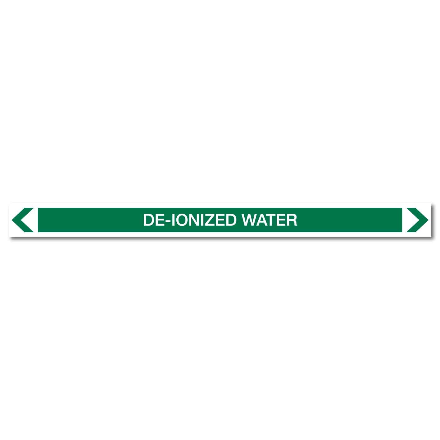 Water - De - Ionized Water - Pipe Marker Sticker - New Signs