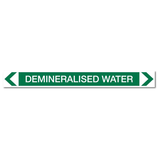 Water - Demineralised Water - Pipe Marker Sticker - New Signs