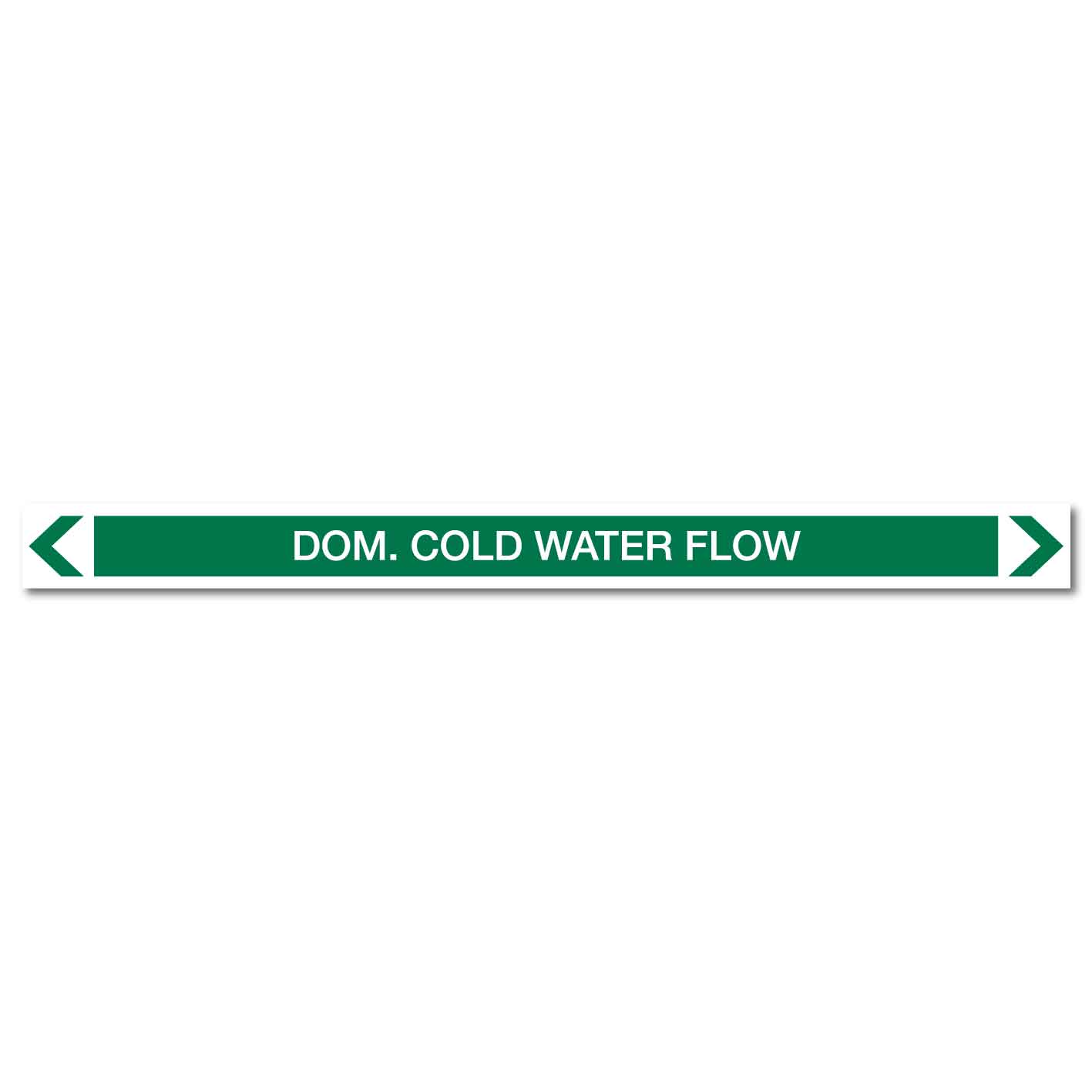 Water - Dom. Cold Water Flow - Pipe Marker Sticker - New Signs