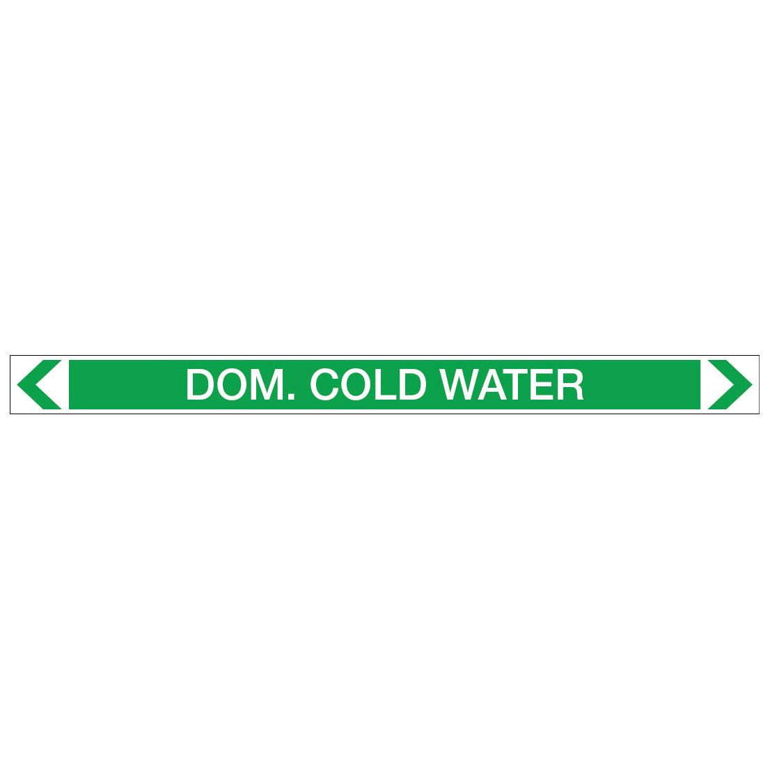 Water - Dom. Cold Water - Pipe Marker Sticker – New Signs