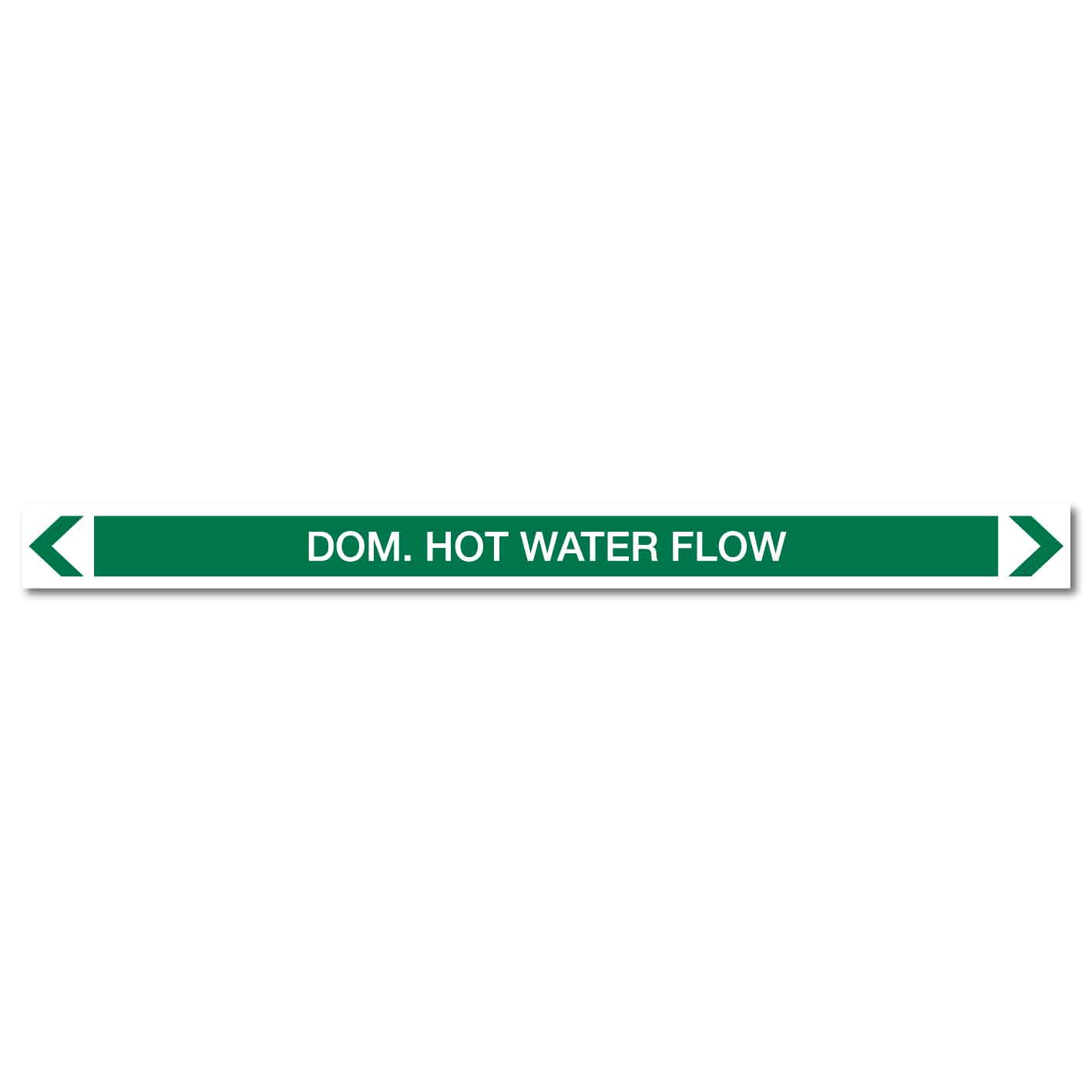 Water - Dom. Hot Water Flow - Pipe Marker Sticker - New Signs