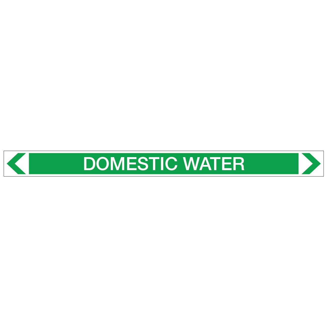 Water - Domestic Water - Pipe Marker Sticker - New Signs