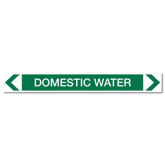 Water - Domestic Water - Pipe Marker Sticker - New Signs