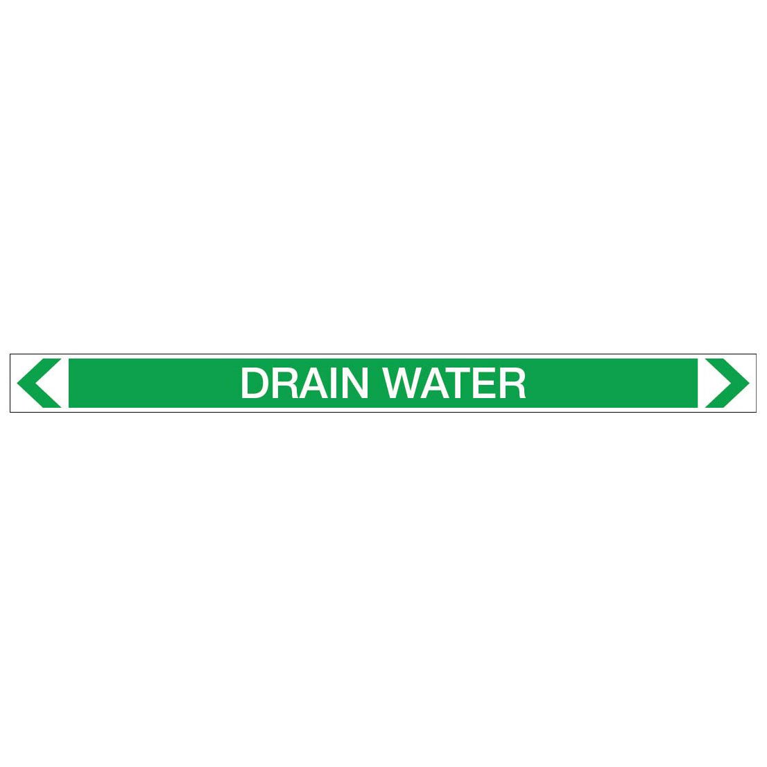 Water - Drain Water - Pipe Marker Sticker - New Signs