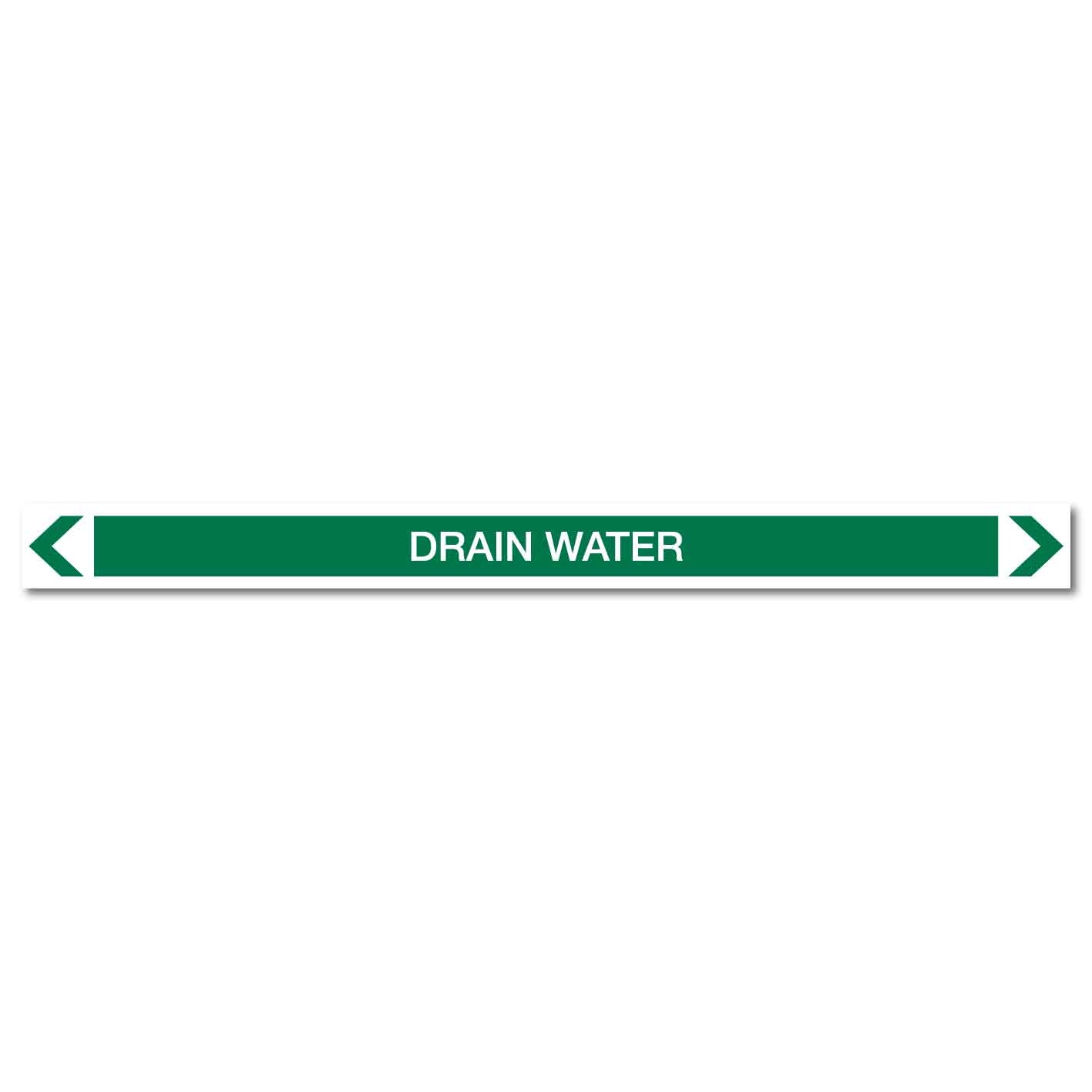 Water - Drain Water - Pipe Marker Sticker - New Signs