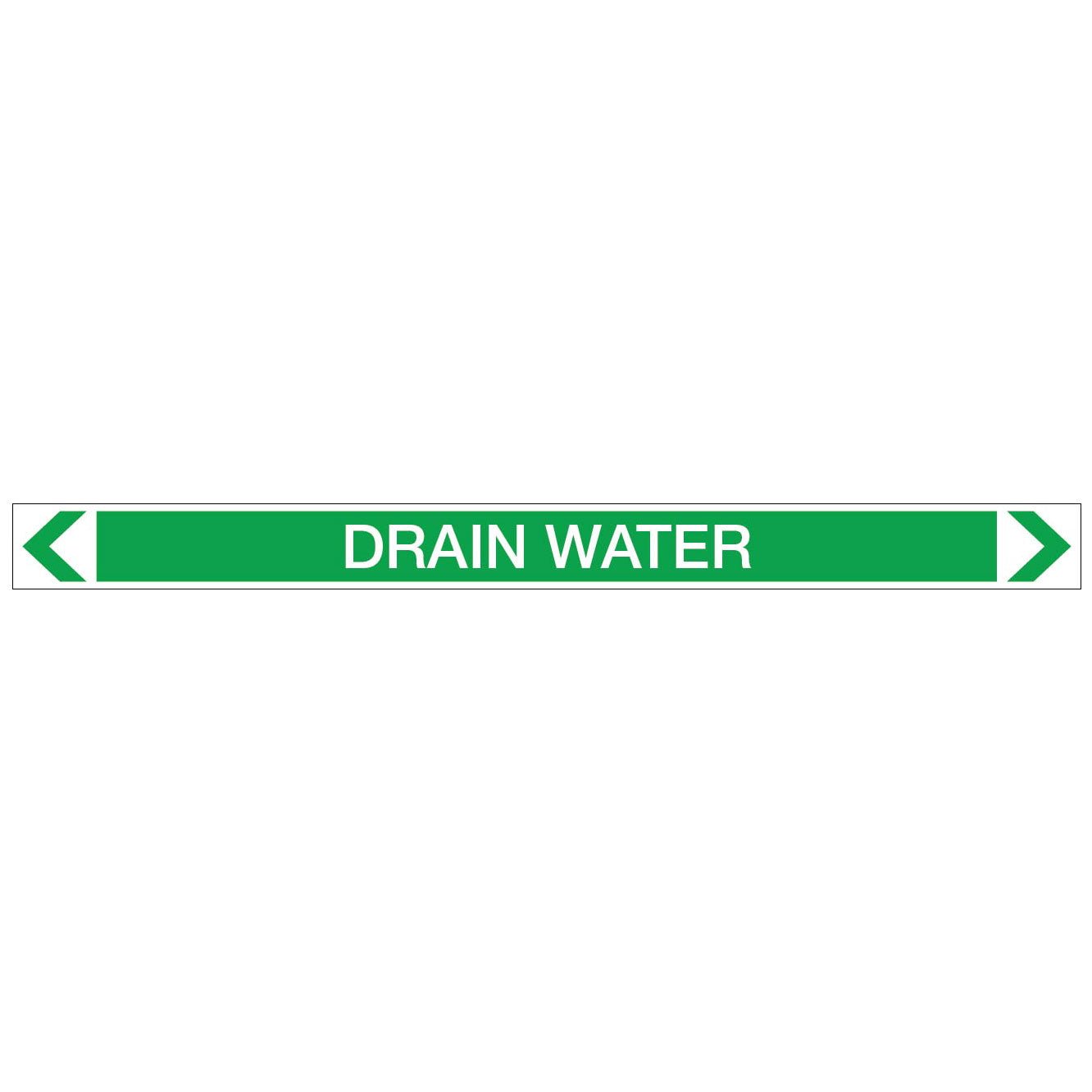Water - Drain Water - Pipe Marker Sticker - New Signs