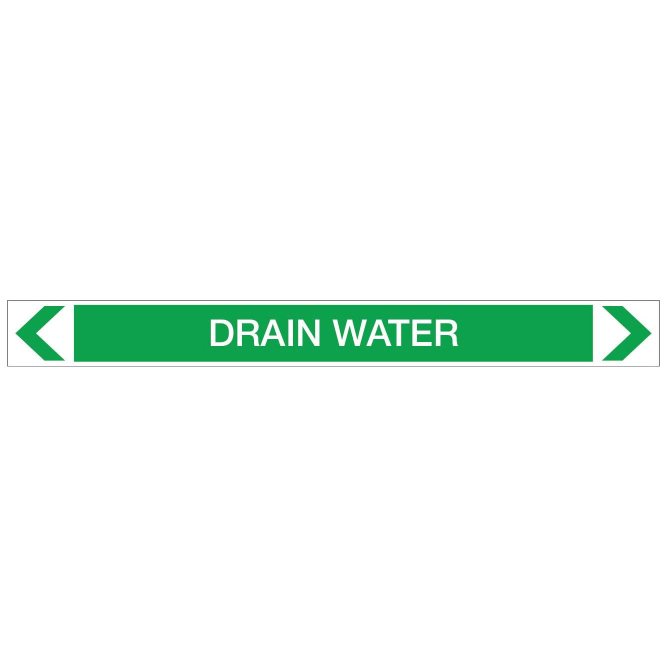 Water - Drain Water - Pipe Marker Sticker - New Signs