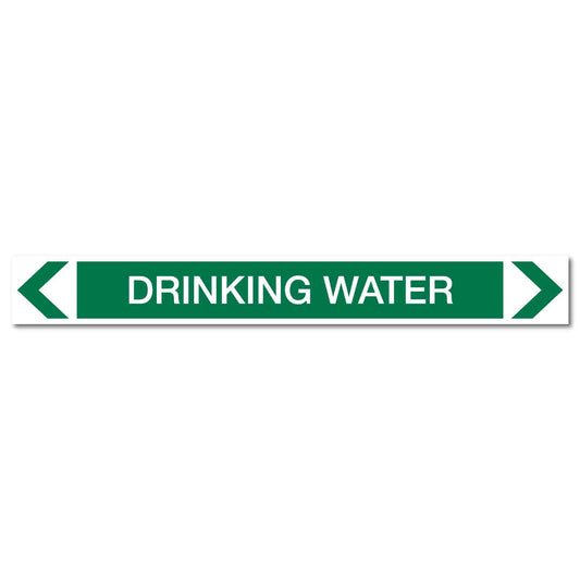 Water - Drinking Water - Pipe Marker Sticker - New Signs
