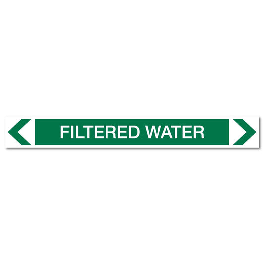 Water - Filtered Water - Pipe Marker Sticker - New Signs