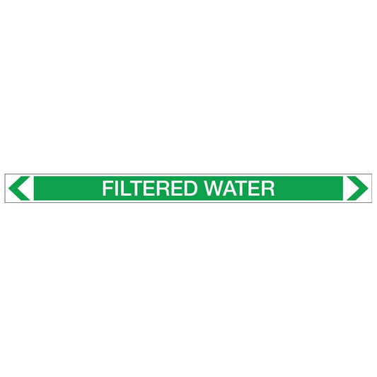 Water - Filtered Water - Pipe Marker Sticker - New Signs