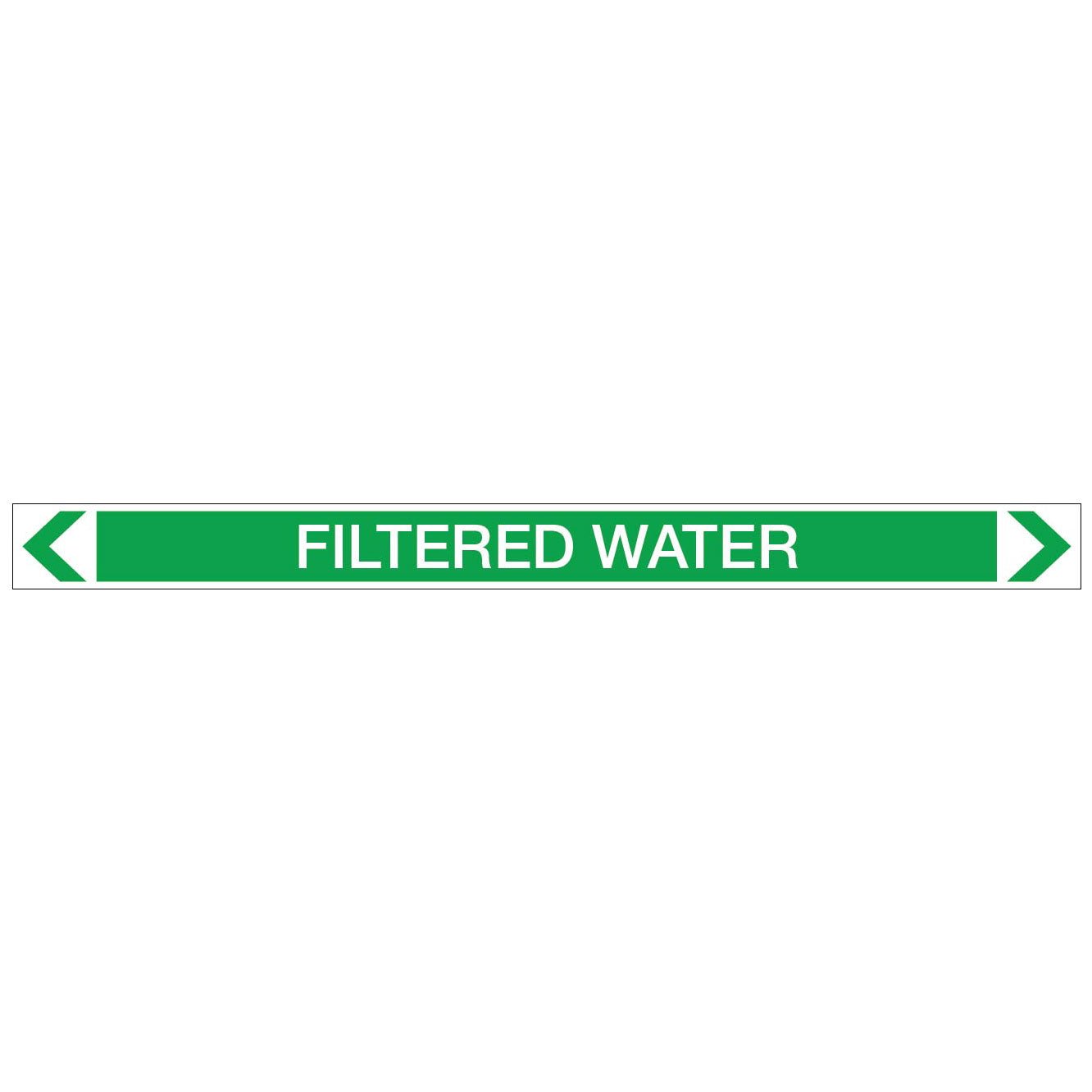 Water - Filtered Water - Pipe Marker Sticker - New Signs