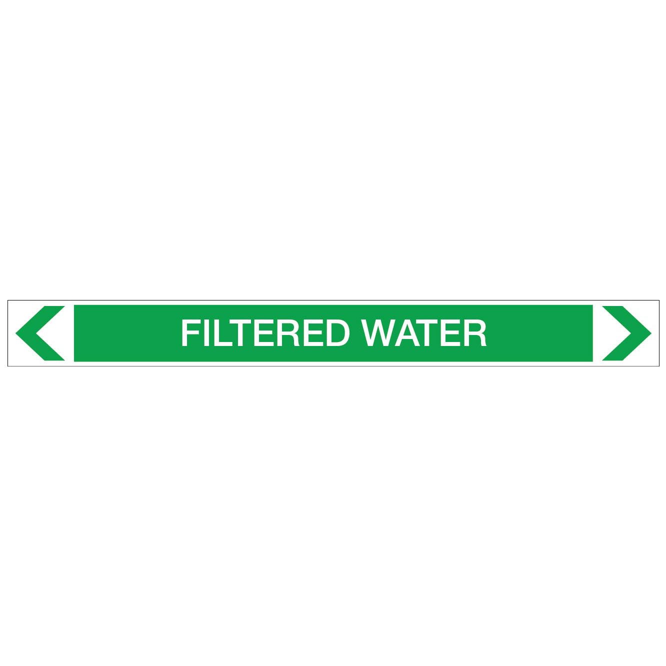 Water - Filtered Water - Pipe Marker Sticker - New Signs