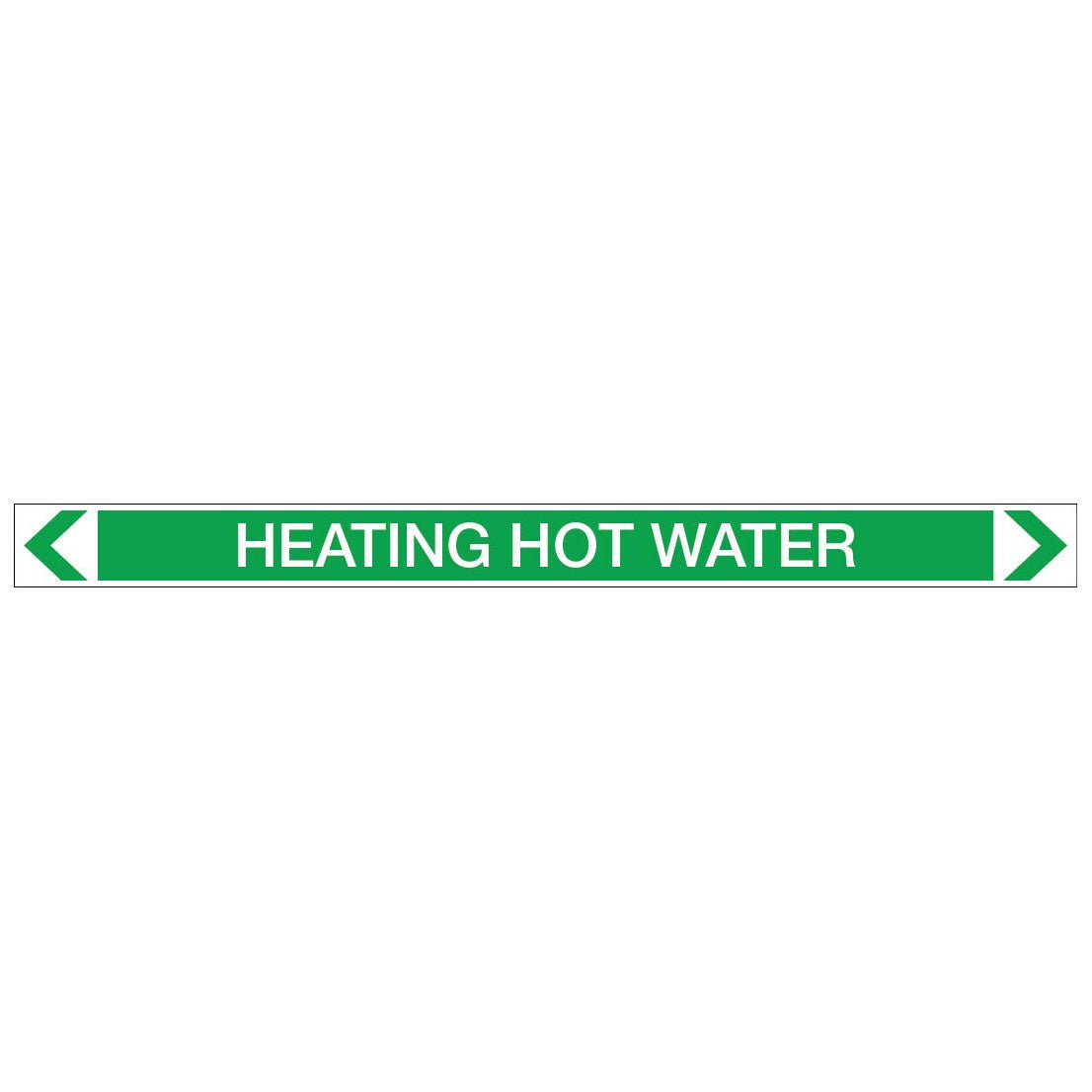 Water - Heating Hot Water - Pipe Marker Sticker - New Signs