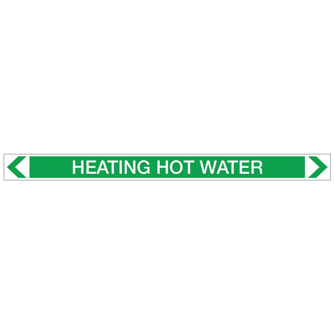 Water - Heating Hot Water - Pipe Marker Sticker - New Signs