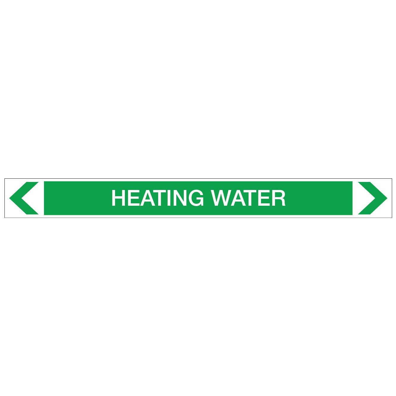 Water - Heating Water - Pipe Marker Sticker - New Signs