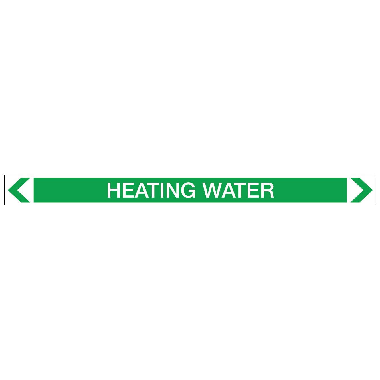Water - Heating Water - Pipe Marker Sticker - New Signs