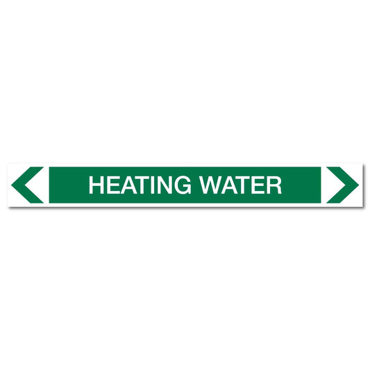 Water - Heating Water - Pipe Marker Sticker - New Signs