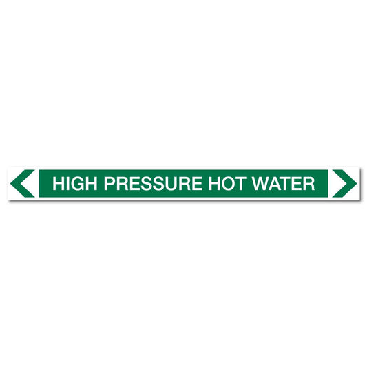 Water - High Pressure Hot Water - Pipe Marker Sticker - New Signs