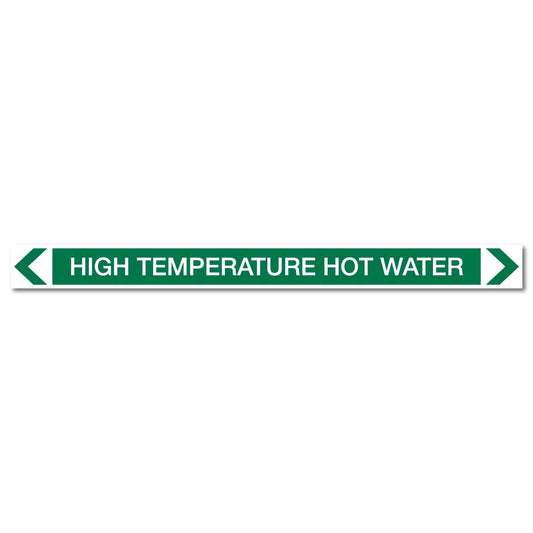 Water - High Temperature Hot Water - Pipe Marker Sticker - New Signs