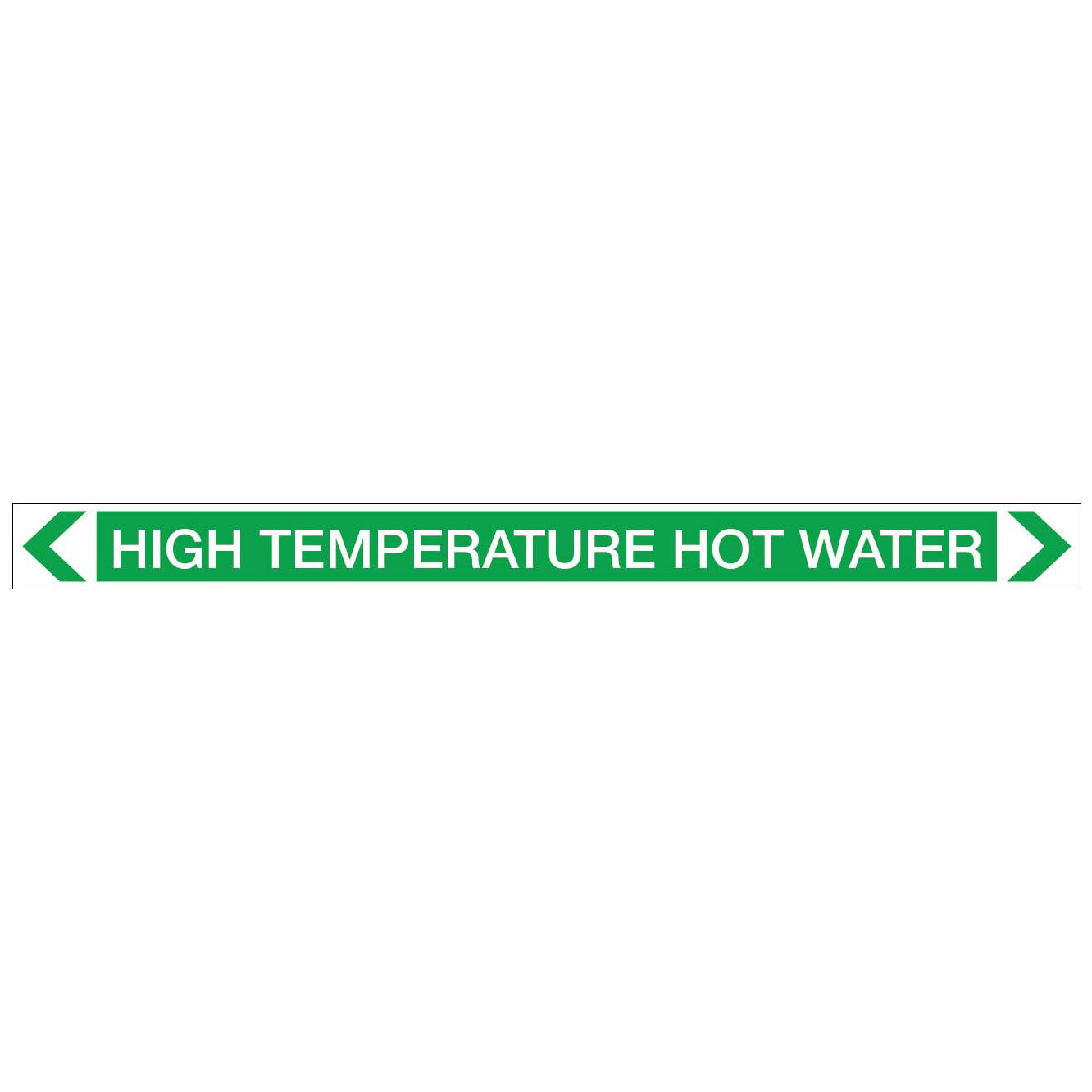 Water - High Temperature Hot Water - Pipe Marker Sticker - New Signs