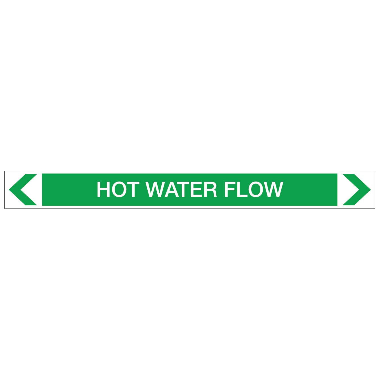 Water - Hot Water Flow - Pipe Marker Sticker - New Signs