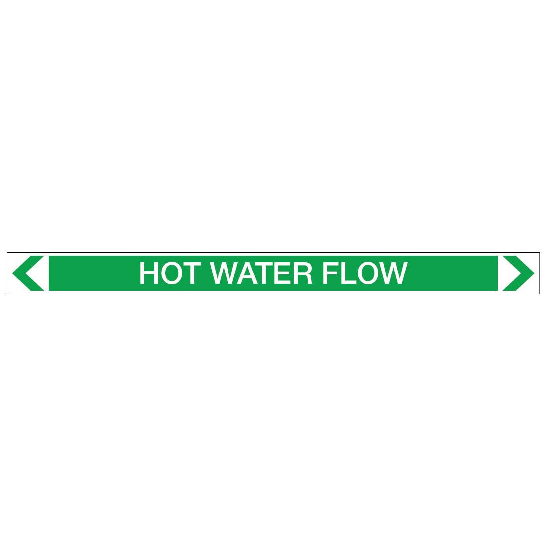 Water - Hot Water Flow - Pipe Marker Sticker - New Signs