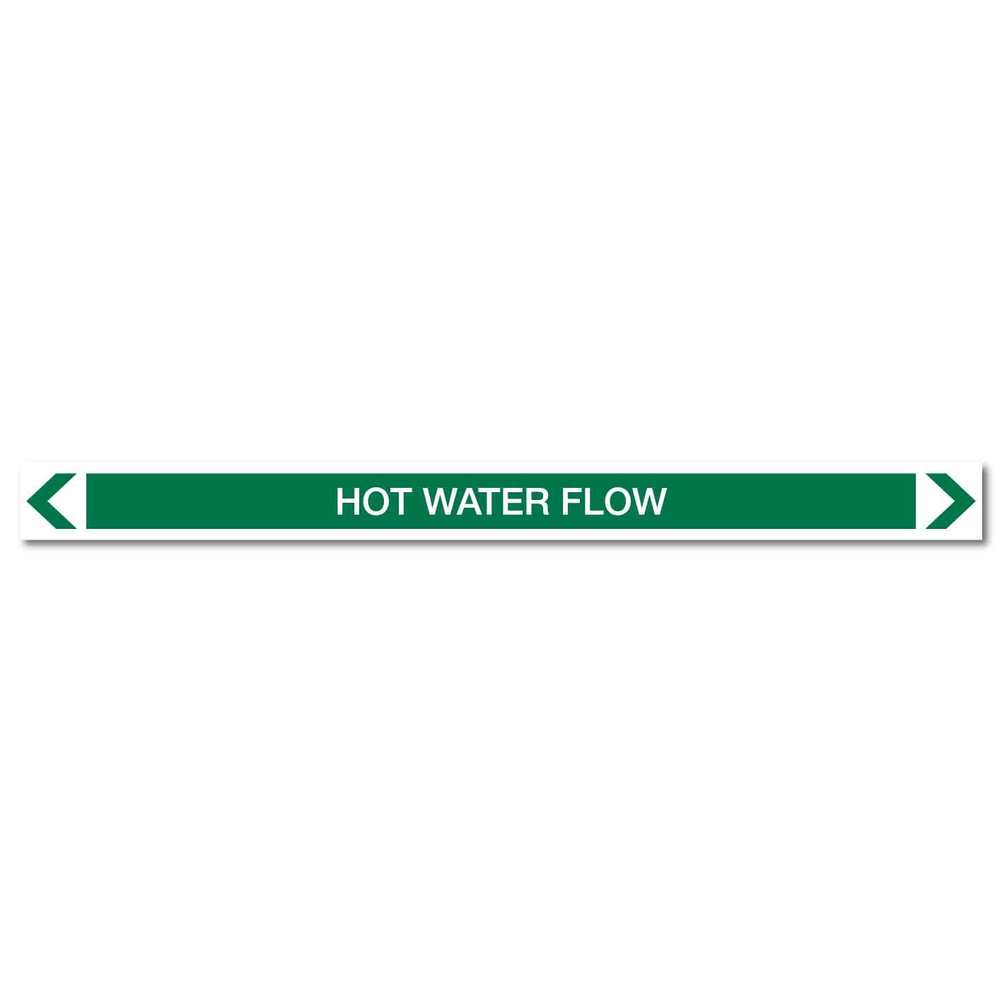 Water - Hot Water Flow - Pipe Marker Sticker - New Signs