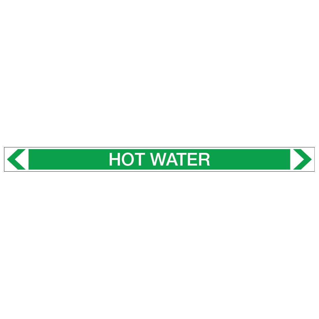 Water - Hot Water - Pipe Marker Sticker - New Signs