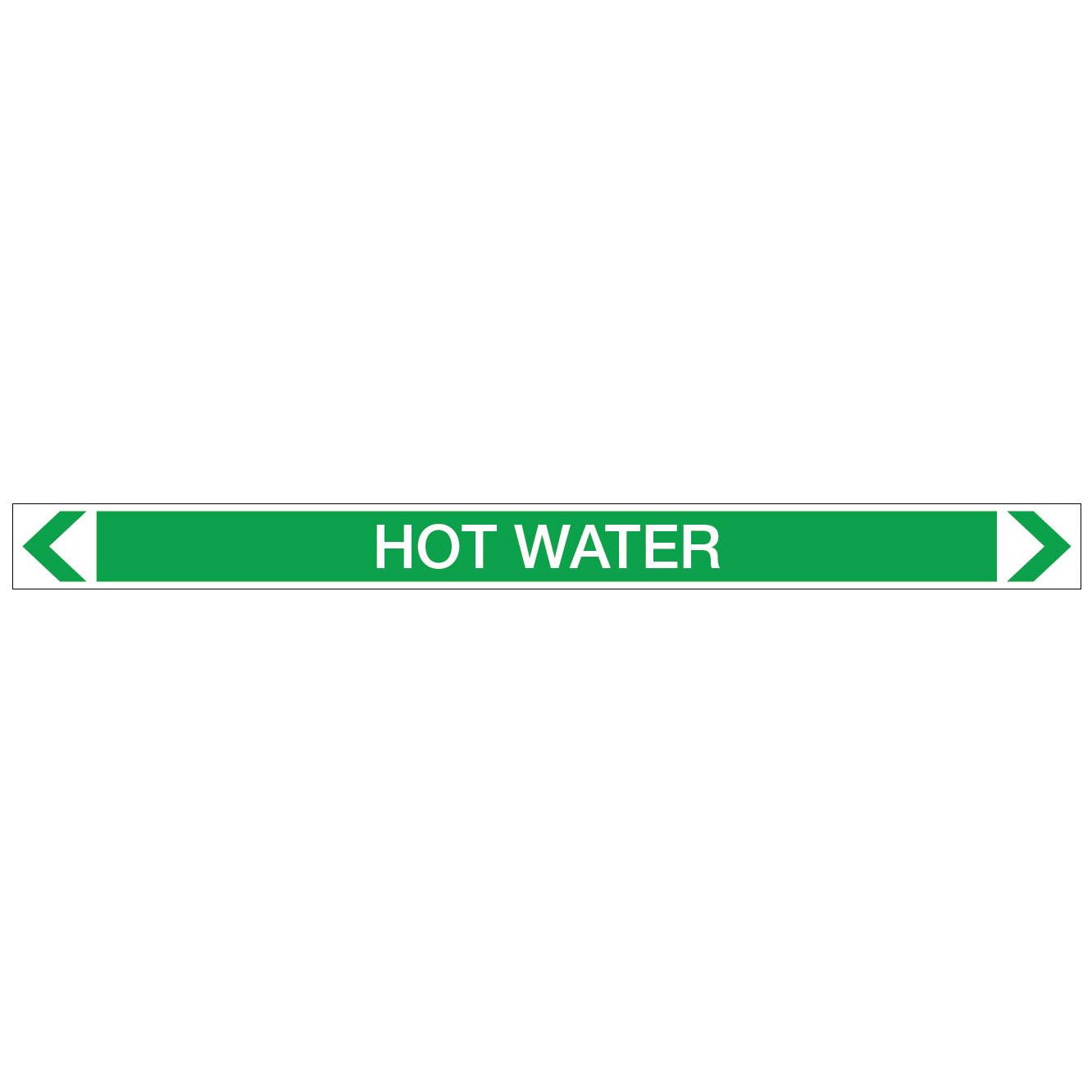 Water - Hot Water - Pipe Marker Sticker - New Signs
