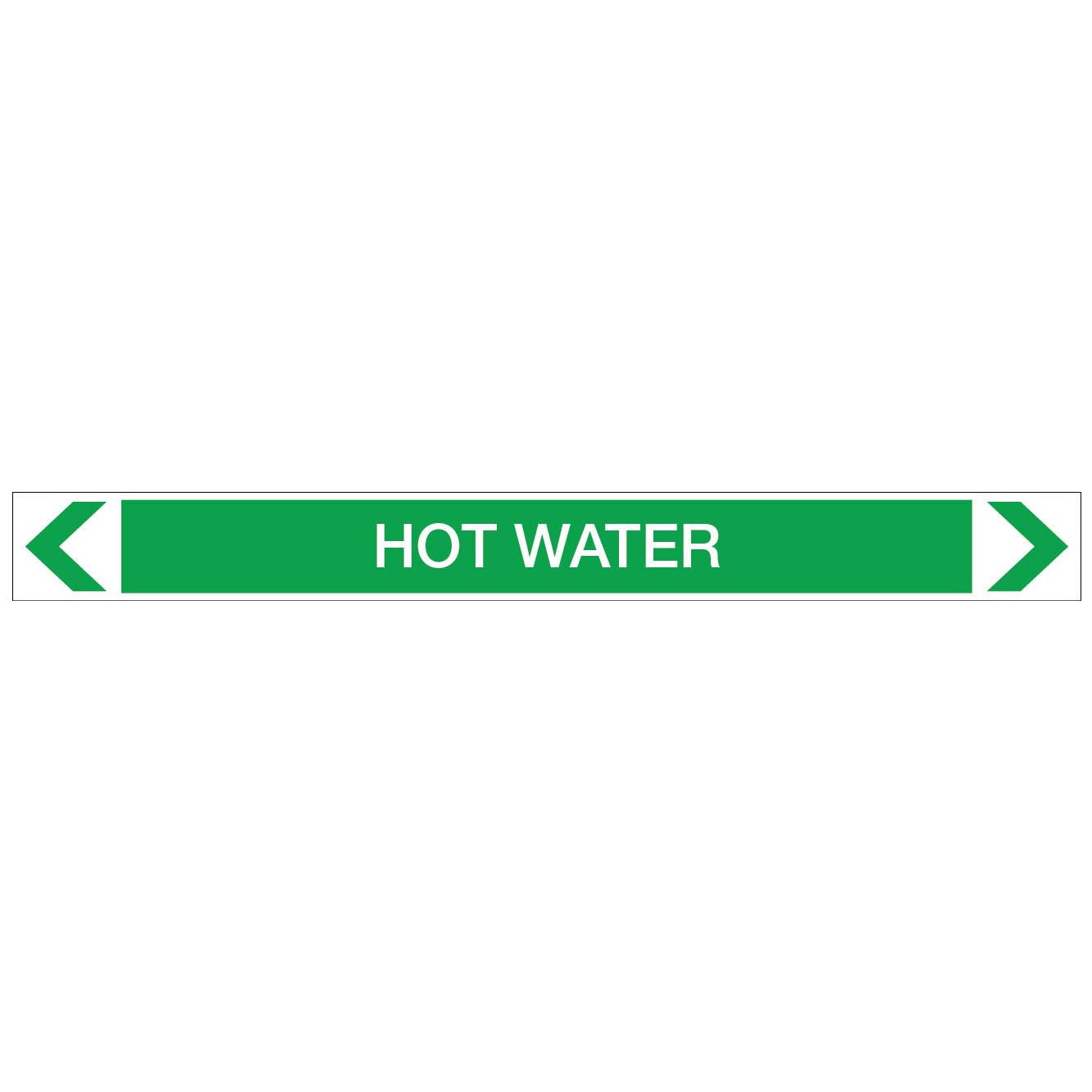 Water - Hot Water - Pipe Marker Sticker - New Signs