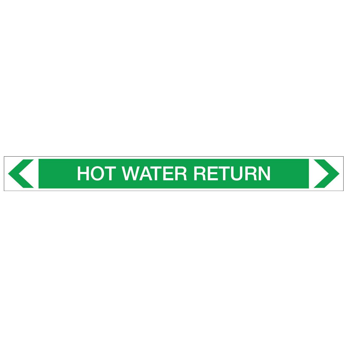 Water - Hot Water Return - Pipe Marker Sticker - New Signs