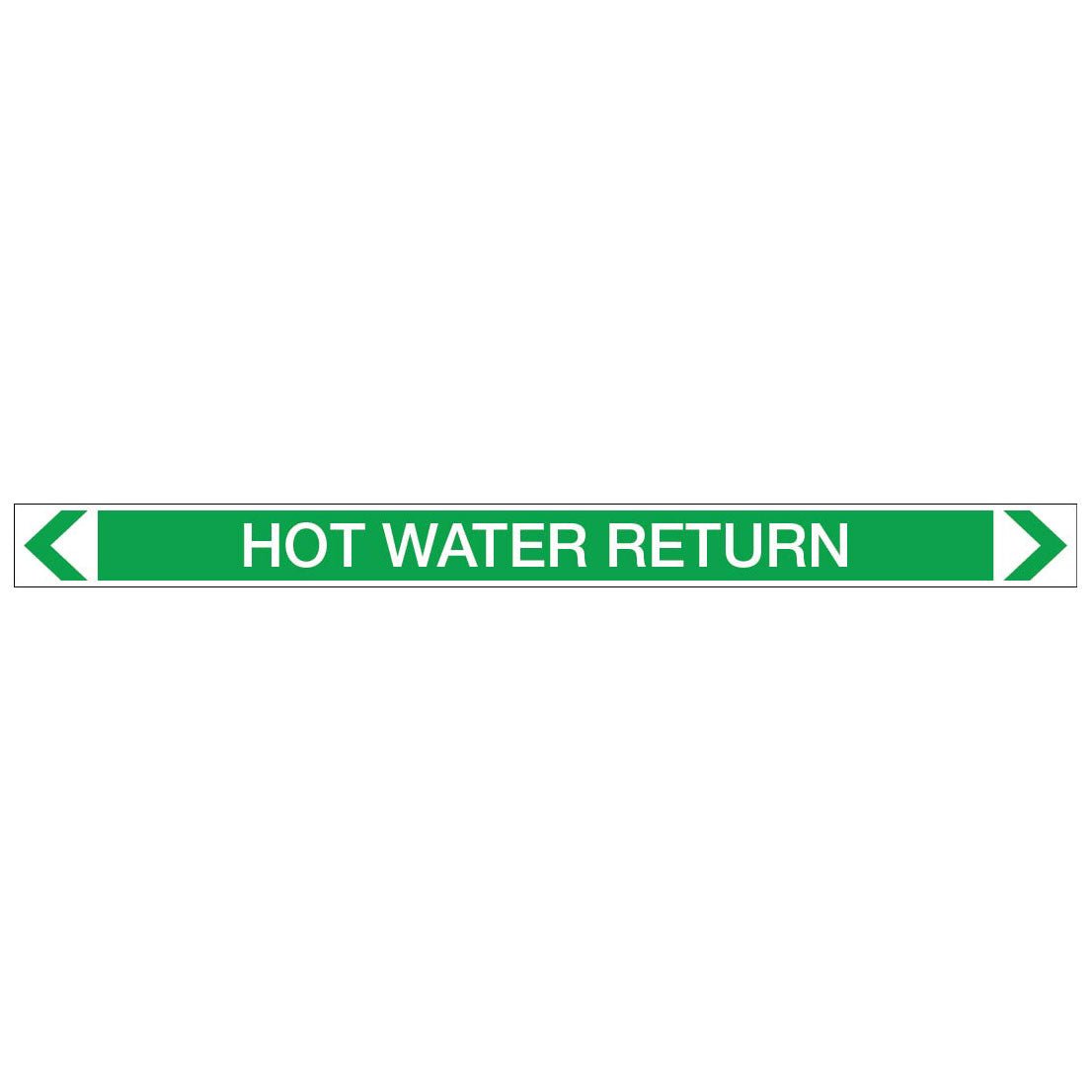 Water - Hot Water Return - Pipe Marker Sticker - New Signs