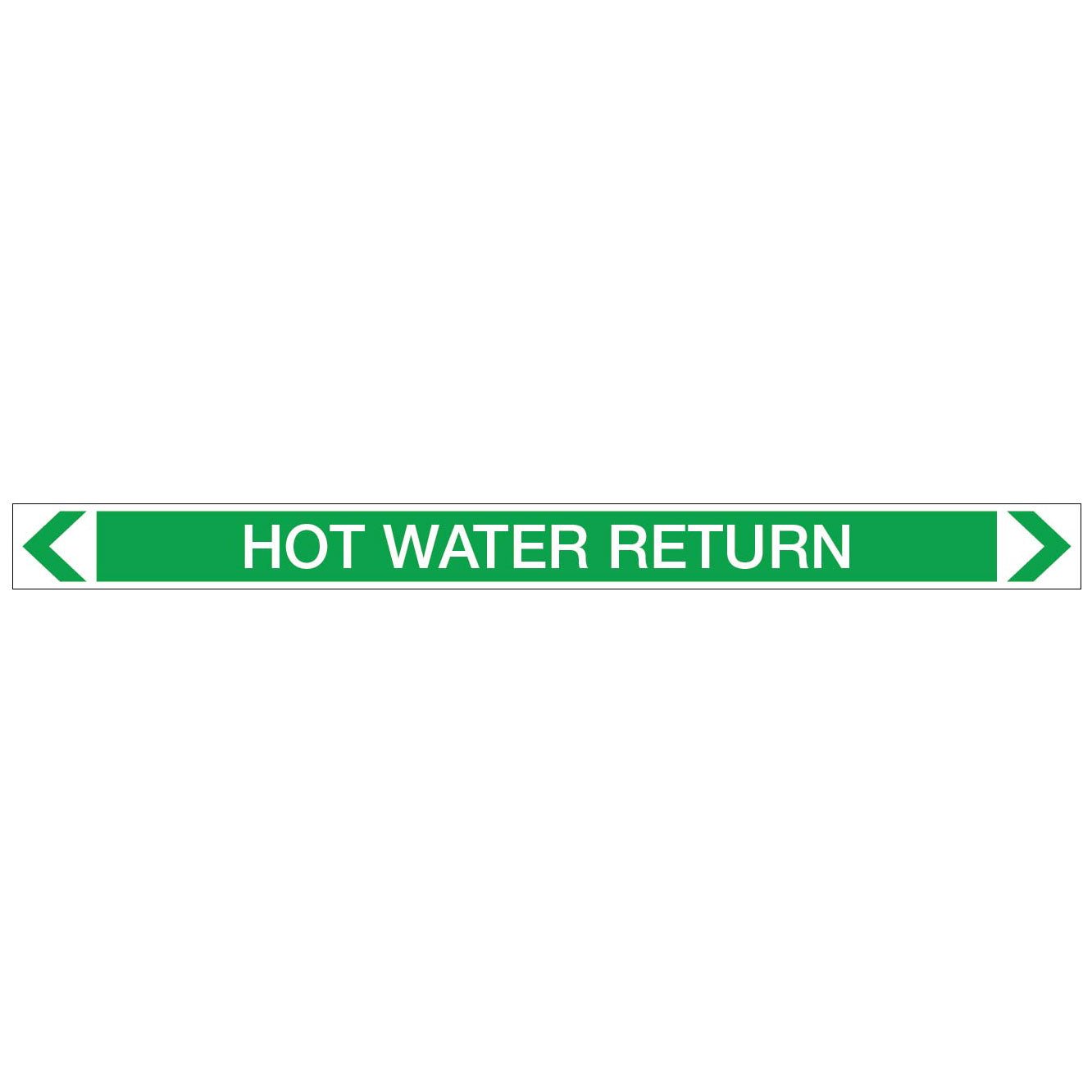 Water - Hot Water Return - Pipe Marker Sticker - New Signs